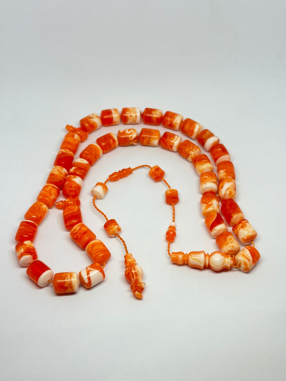 Marbled Orange Misbaha – A Bold Blend of Tradition and Artistry