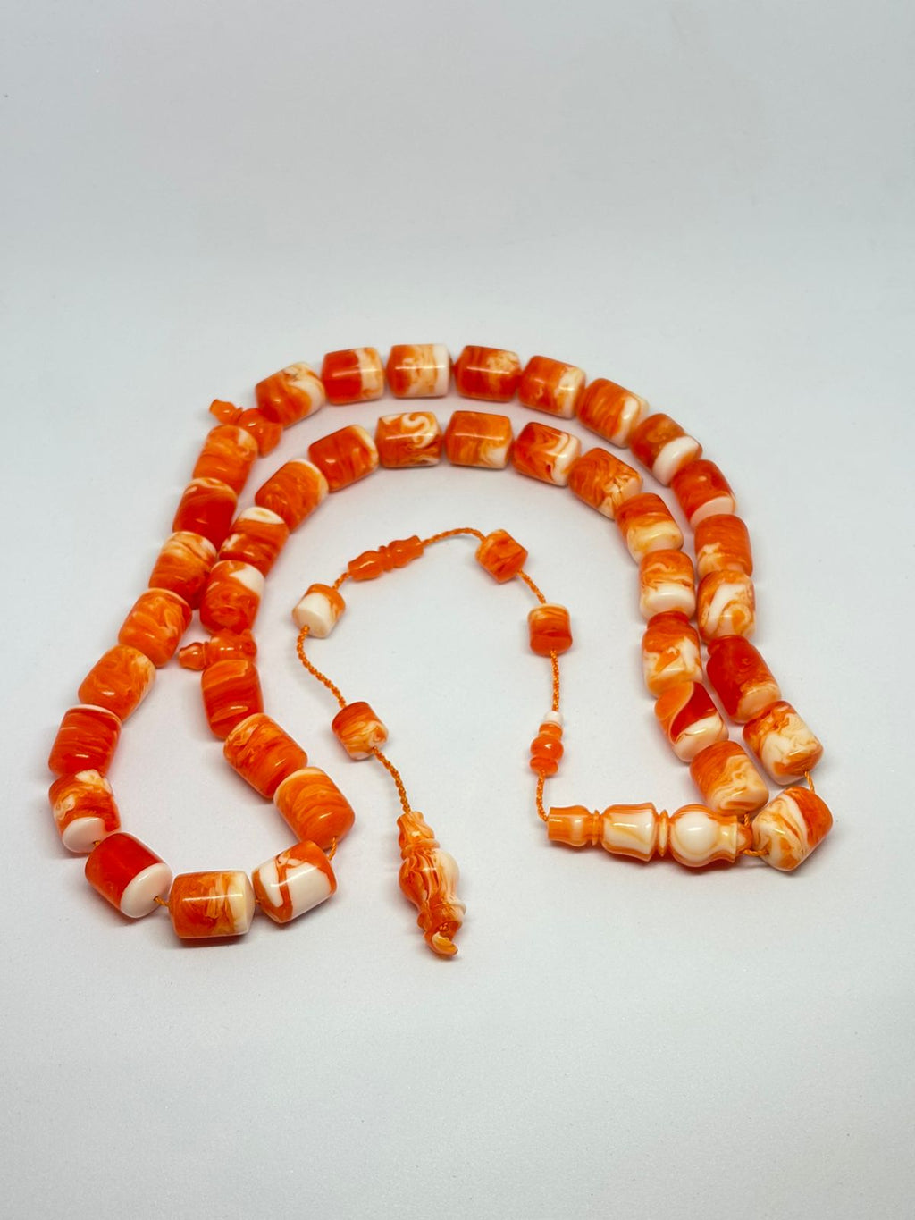 Marbled Orange Misbaha – A Bold Blend of Tradition and Artistry