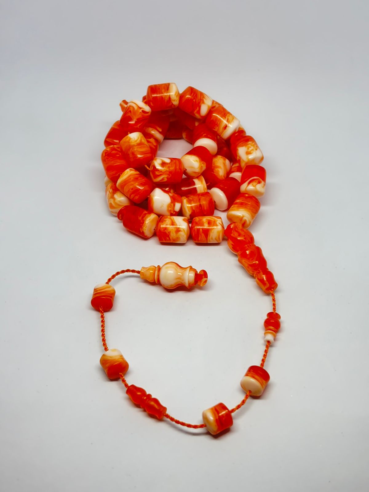 Marbled Orange Misbaha – A Bold Blend of Tradition and Artistry