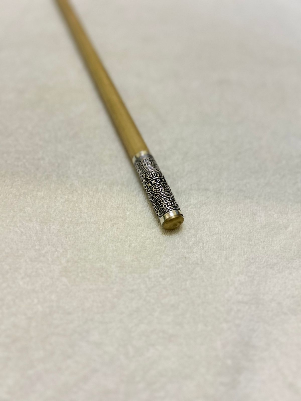 Three-piece stick, 952 sterling silver, with copper protection at the bottom