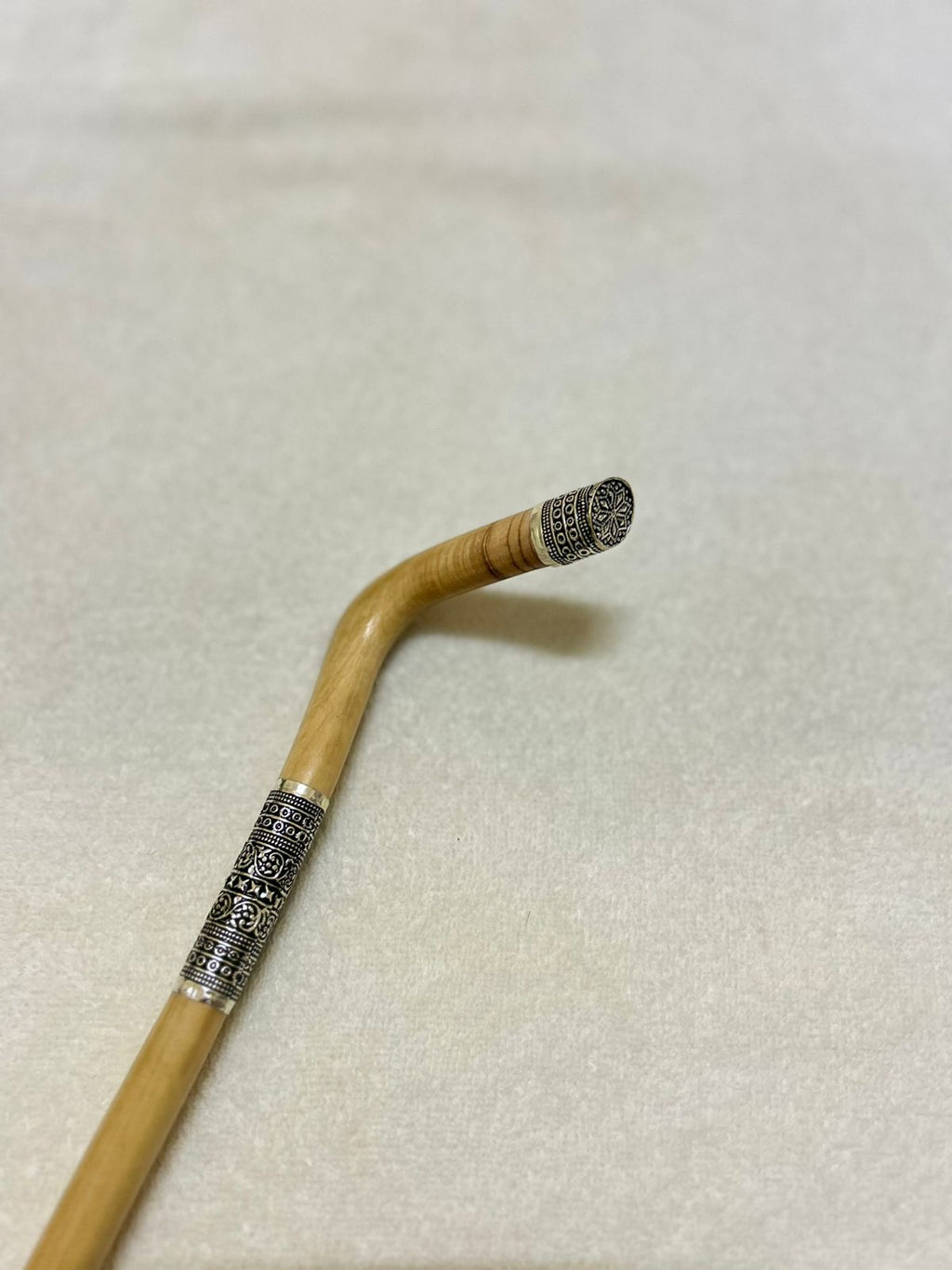 Three-piece stick, 952 sterling silver, with copper protection at the bottom