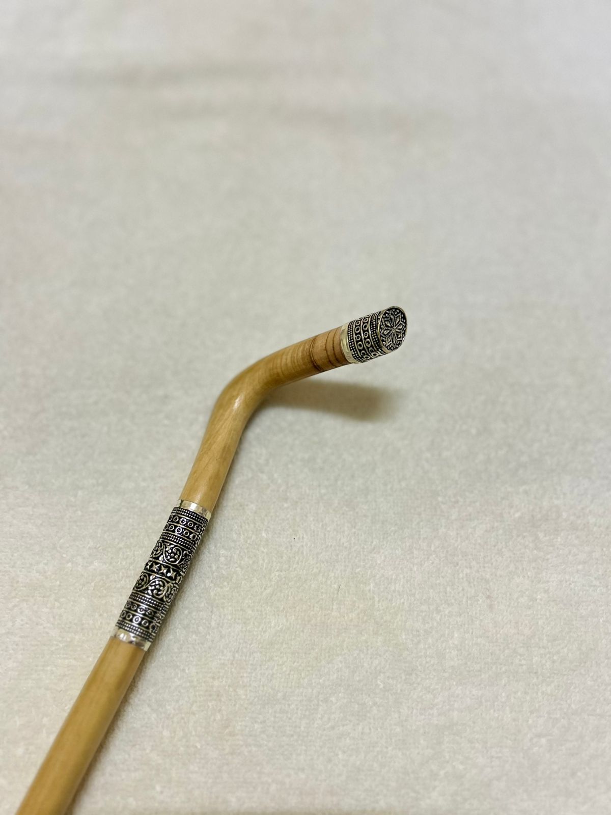 Three-piece stick, 952 sterling silver, with copper protection at the bottom