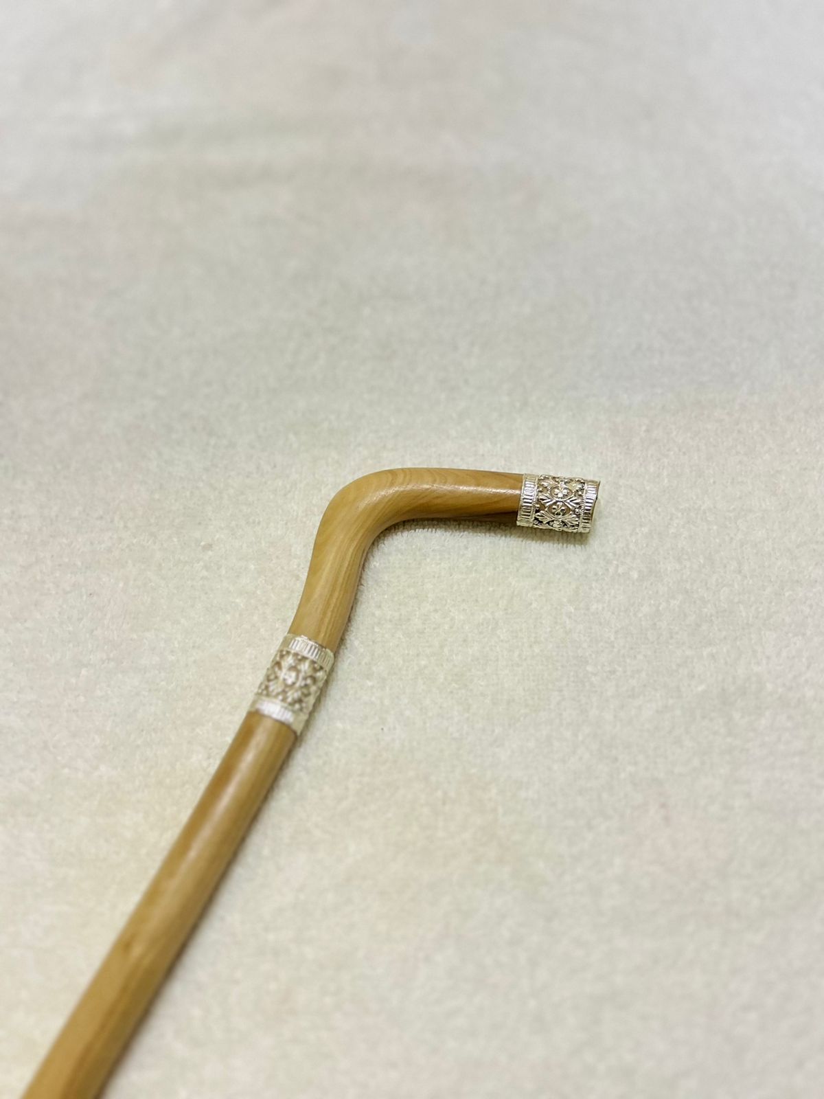 Three-piece stick, 952 sterling silver, with copper protection at the bottom