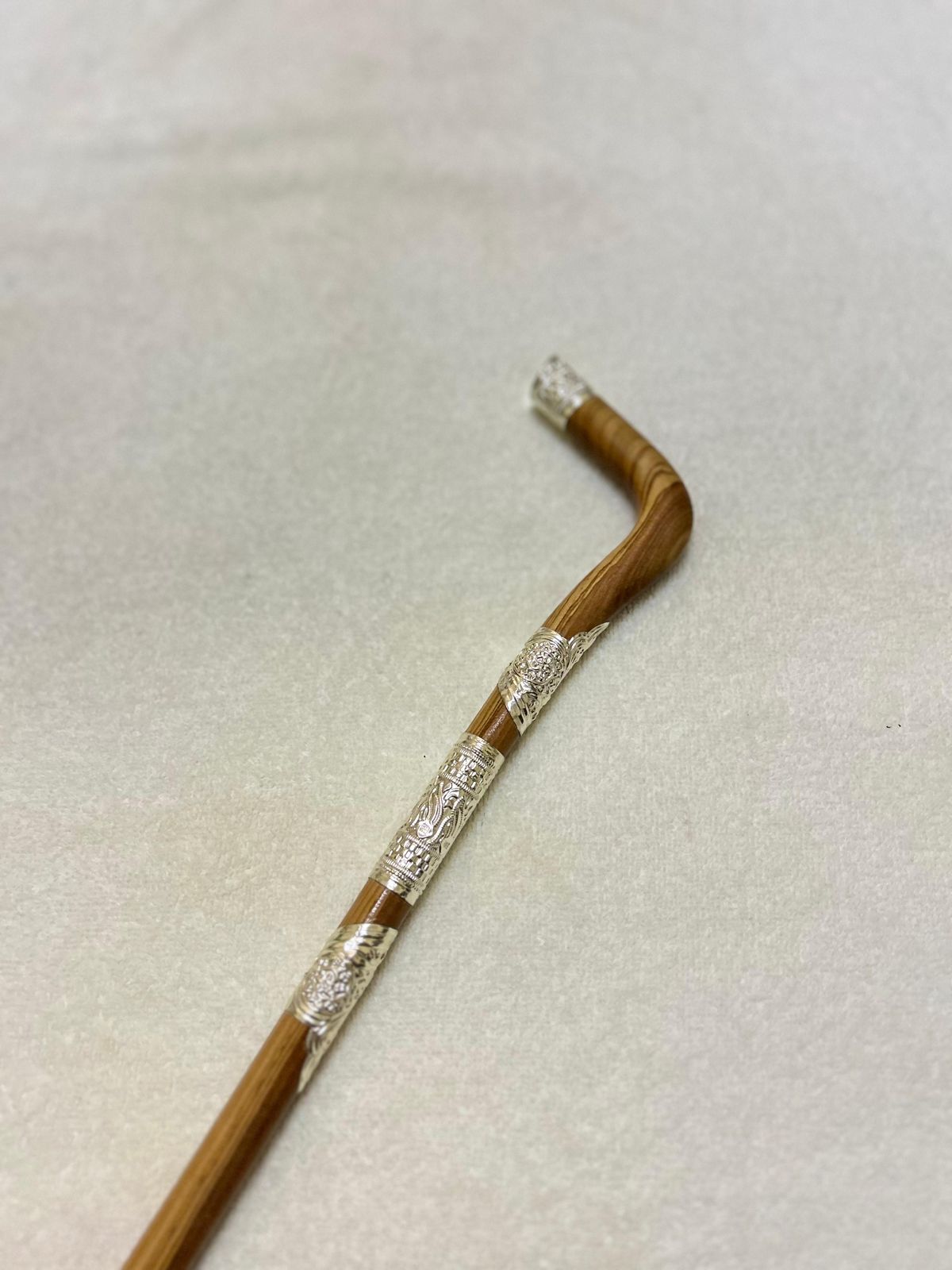 Five-piece stick, 952 sterling silver, with copper protection at the bottom
